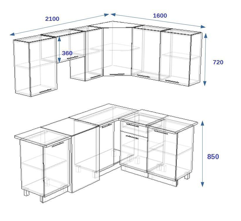 Эскизы угловой кухни с размерами фото