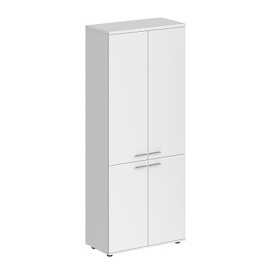 Шкаф высокий NORDEN Сигма четырехдверный / задняя стенка HDF (800х400х1955) SG.801.WH.WH.WH