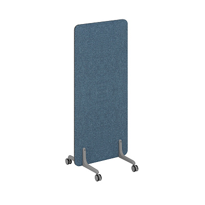 Перегородка NORDEN Мэджик на металлических опорах, на роликах 600x26x1470 BAGAMA DENIM / Белый MP.600.1470.DN.WH