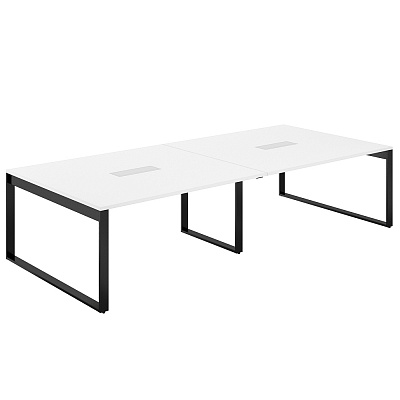 Стол для переговоров Norden Аллегро 3200х1638х750 AG.3216.WH.72.AN Белый Снег/Антрацит