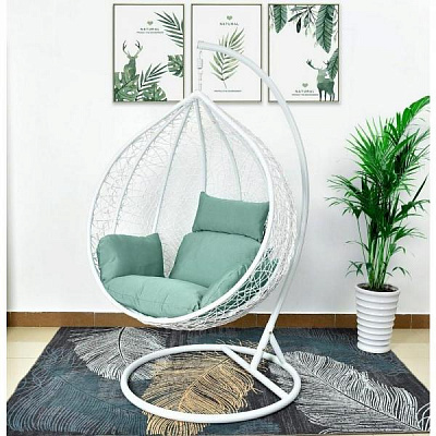 Подвесное кресло Afina Garden AFM-168A-L White-Green Белый